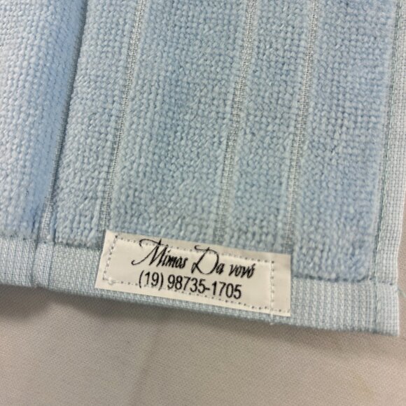 Dohler Embellished Hand Towel Lace Ribbon Pale Blue Decorative 19.5" X 12.5" - Picture 5 of 10